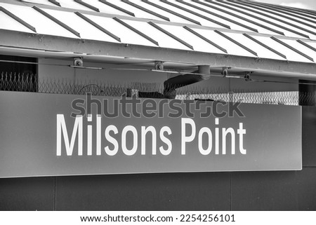 Milsons Point boat stop sign in Sydney. Royalty-Free Stock Photo #2254256101
