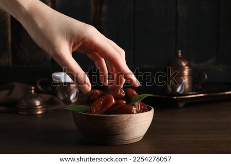 Concept of sweet and tasty food, dates