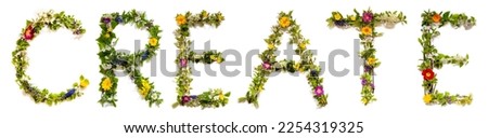 Blooming Flower Letters Building English Word Create
