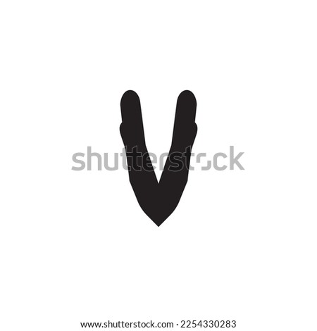 Wishbone icon. Simple style bet company poster background symbol. Bet brand logo design element. Wishbone t-shirt printing. Vector for sticker.