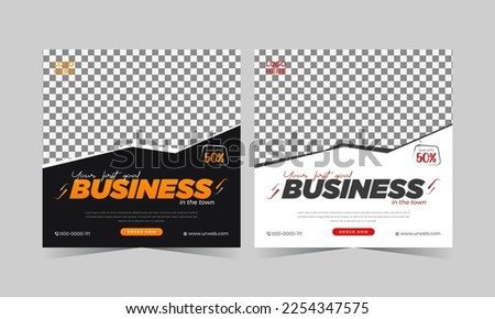 Business social media post design. Social media banner design. Vector illustration. Square size.