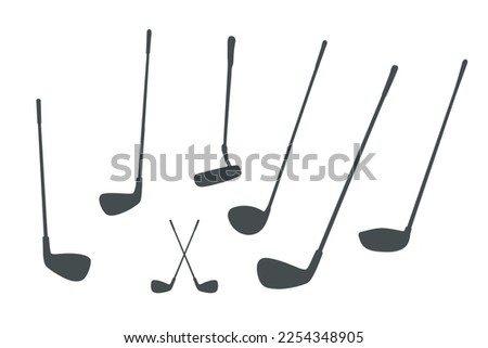 Golf club silhouettes, Golf club vector