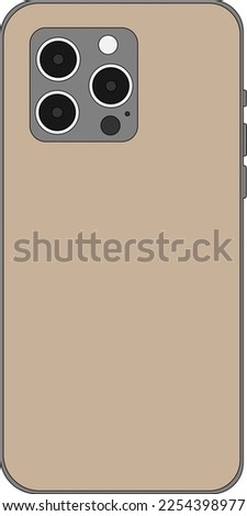 Vector illustration of smartphone with triple cameras. Vector template of iPhone 