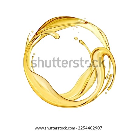 Splashes of oily liquid arranged in a circle  Royalty-Free Stock Photo #2254402907