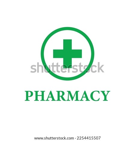 Pharmacy symbol or sign in flat style. Vector illustration.