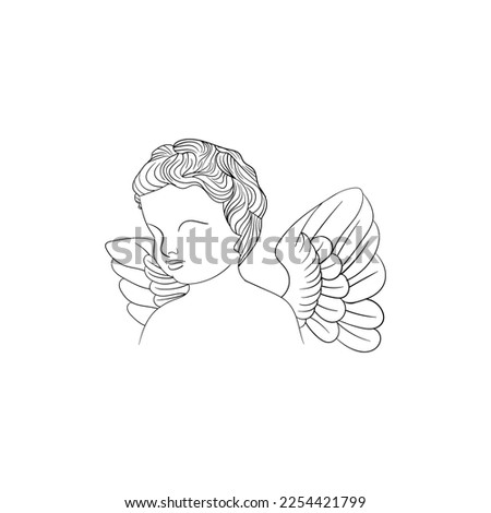 Man Angel Statue Sketch illustration design, Abstract, designs concept, logos, logotype element for template.