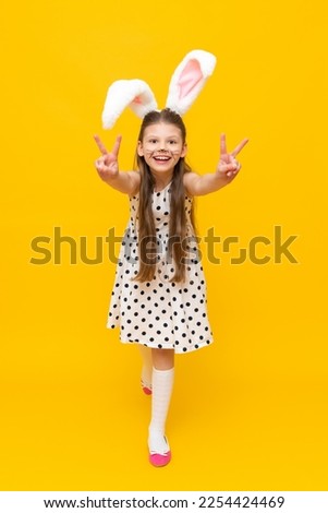 happy Easter! Beautiful young woman wearing Easter bunny ears day, Beautiful girl getting ready for Easter