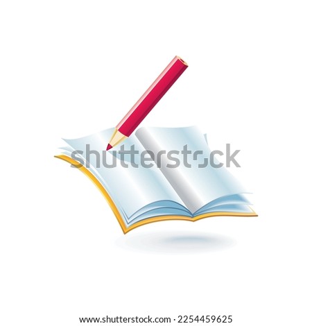 Pencil and book clip art for school logo design