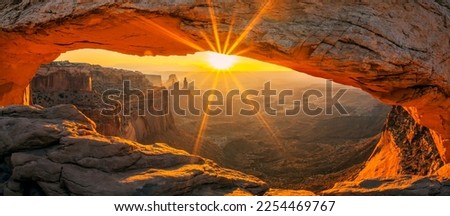 Sunrise at Mesa Arch in Canyonlands National Park near Moab, Utah, USA Royalty-Free Stock Photo #2254469767