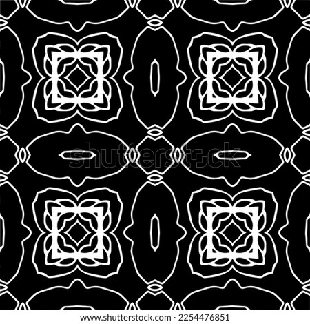 Vector pattern in geometric ornamental style. Black and white color. Simple geo all over print block for apparel textile, ladies dress, fashion garment, digital wall paper.