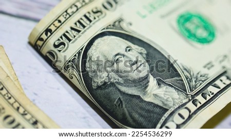 United States One Dollar Bill in Macro Photography. Economy and finance.
