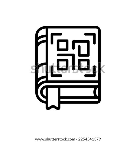 Barcode Book Outline Icon Vector Illustration