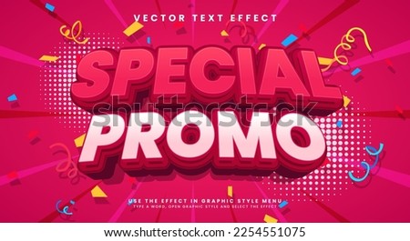 Special promo 3d editable vector text style effect, suitable for promotion product name Royalty-Free Stock Photo #2254551075