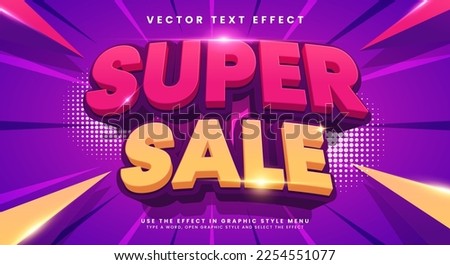 Super sale 3d editable vector text style effect Royalty-Free Stock Photo #2254551077
