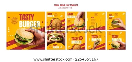 Social media template of burger Royalty-Free Stock Photo #2254553167