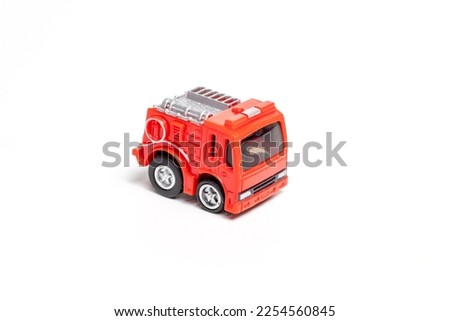 toy fire truck on white background