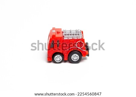 toy fire truck on white background