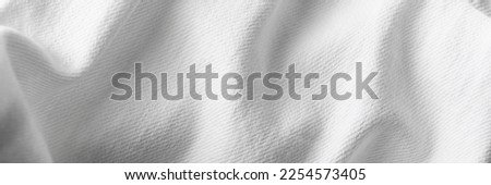 Abstract white Jeans texture . Cotton fabric macro detail. Banner size