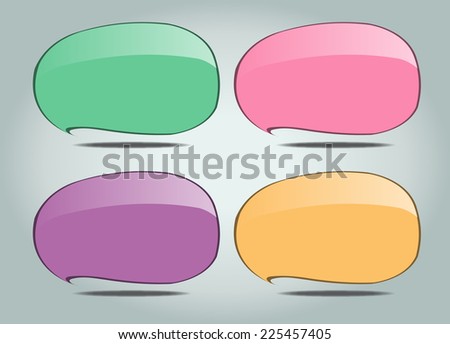 colorful modern speech bubble text box template for website computer graphic and internet