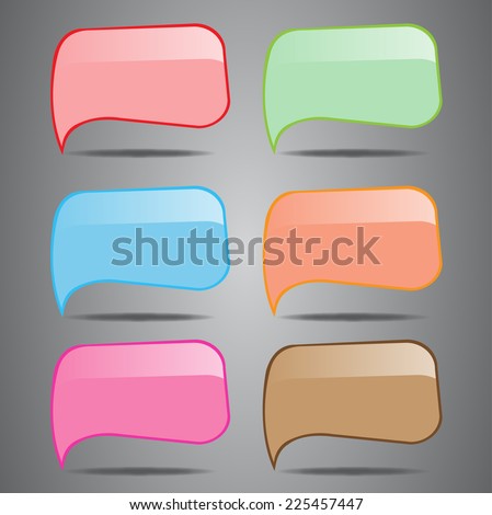 colorful modern speech bubble text box template for website computer graphic and internet