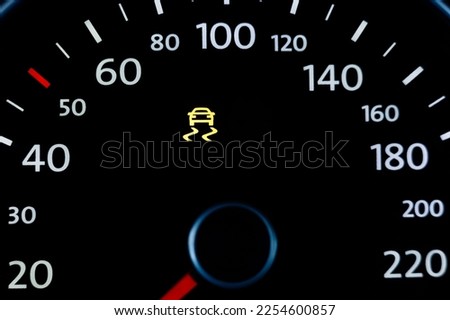 Car interior gauge ESP light.
