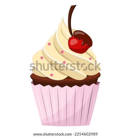 Cupcake. vector illustration on a white background