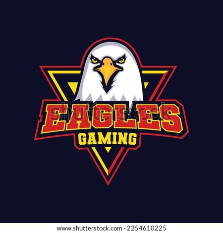 eagles esports and mascot gaming logo template vector