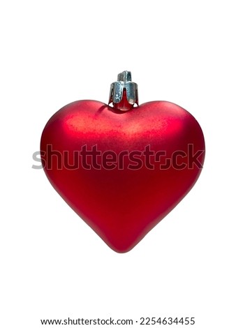 Dark red heart isolated on white with clipping path, red heart valentine for couple love.