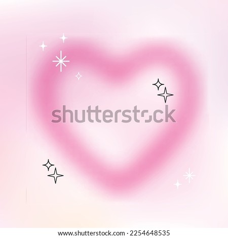 Vector illustration of beautiful gradient trendy heart. Happy Valentine's Day modern card with blurred background for banner, t-shirt, postcard, greeting card