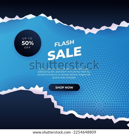 Editable minimal square banner template. Black and blue background color with stripe line shape. Suitable for social media post and web internet ads. Vector illustration with photo college