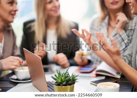 Picture of group of girls talking on business meeting