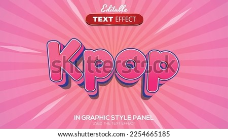 3D editable text effect kpop theme Royalty-Free Stock Photo #2254665185