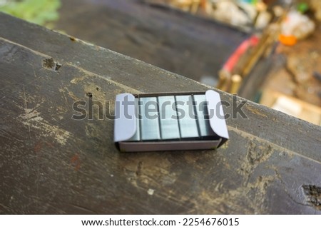 Stock photo filled with staples with angle flat lay