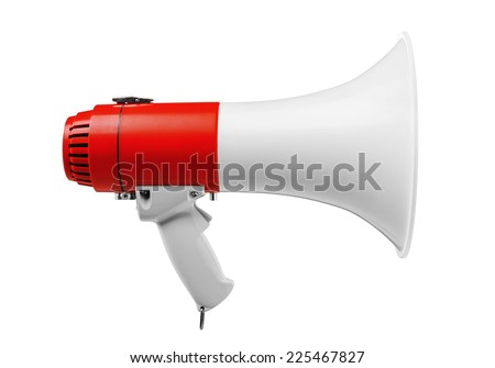 Megaphone isolated on white -Clipping Path