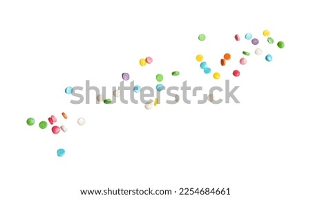 Bright sprinkles on white background. Decoration for donuts Royalty-Free Stock Photo #2254684661
