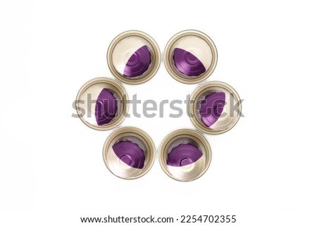 Coffee Capsules in Cirlce Shape Isolated on White Background