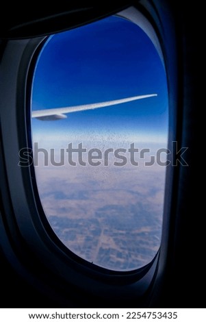 view from window of an airplane, beautiful photo digital picture