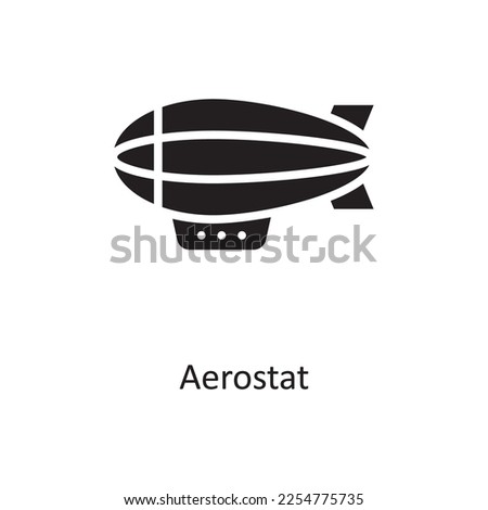Aerostat Vector Solid Icon Design illustration. Space Symbol on White background EPS 10 File