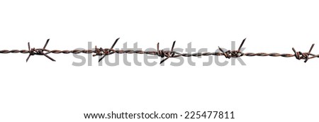 Rusty barbed wire isolated 