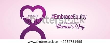 International Women's Day 2023, campaign theme: #EmbraceEquity. Women's Day vector illustration. Give equity a huge embrace. Royalty-Free Stock Photo #2254781465