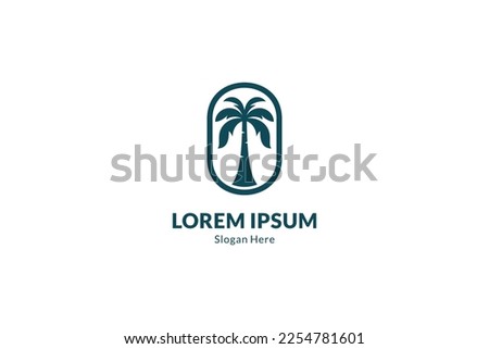 Palm tree vector logo in simple design