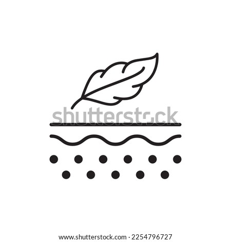 Soft Skin Line Icon. Cosmetic for Sensitive Skin, Lightweight Feather Linear Pictogram. Dermatologist Beauty Skincare Product Outline Icon. Editable Stroke. Isolated Vector Illustration Royalty-Free Stock Photo #2254796727