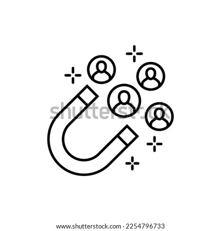 customer retention line icon with a magnet Royalty-Free Stock Photo #2254796733
