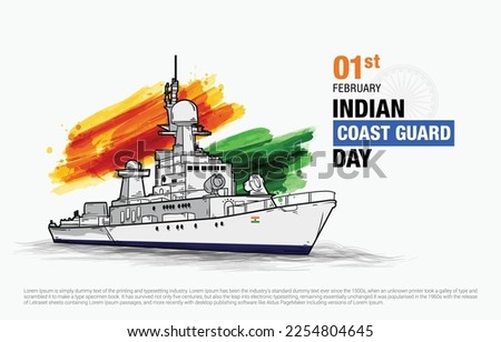 Indian Coast Guard Day Vector illustration Royalty-Free Stock Photo #2254804645