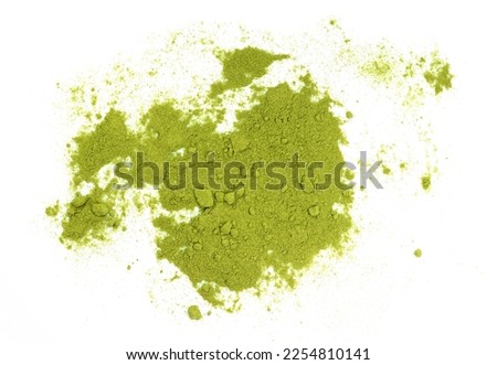 Young barley or wheat grass, detox superfood, white background, top view, isolated
