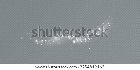 Dust sparks and stars shine with a special light. Christmas light effect. Glittering particles of magic dust.Vector sparkles on a transparent background. Royalty-Free Stock Photo #2254812163