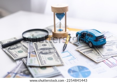 Picture of the concept of installment payments car rentals via credit card systems or online.
