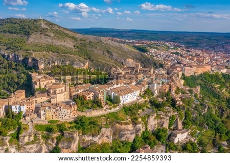 Aerial view of Spanish town Cuenca