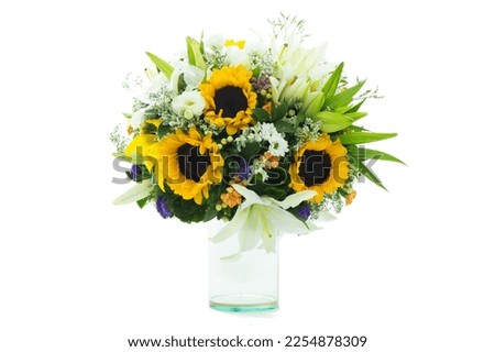 Many flower vase on white background