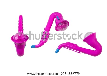 saxophone plastic on a white background,with clipping path